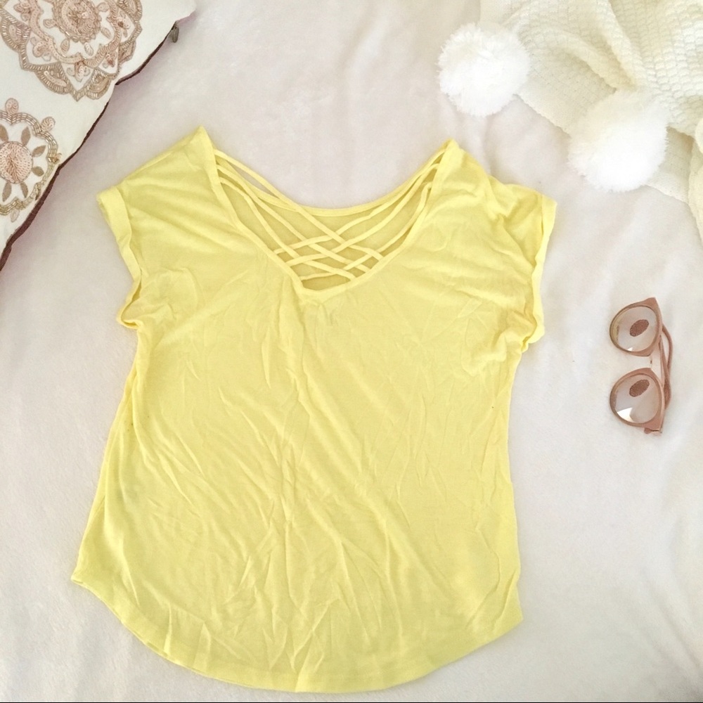 Kirra | Soft Yellow Crossback Tee